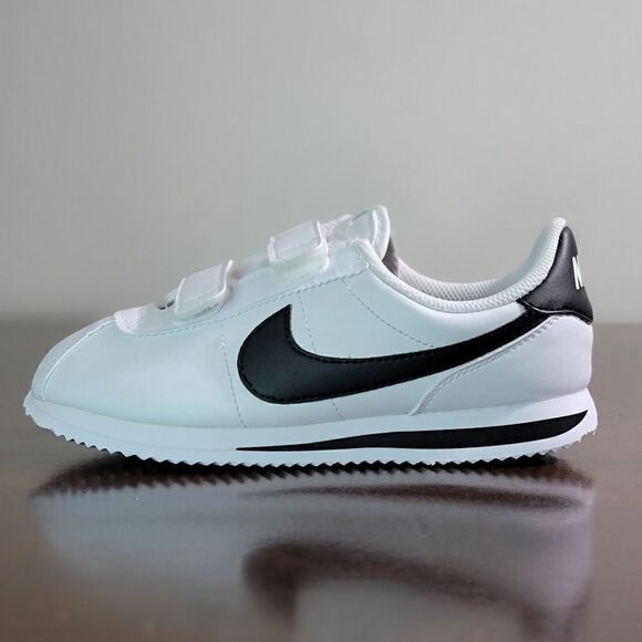 Nike Cortez Leather White Black Kids Sportswear Shoes Sneakers Size 3 Y 3Y New - Picture 5 of 16